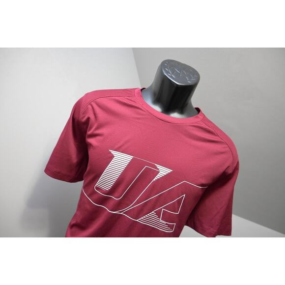 Under Armour Gym Shirt Fitted HeatGear Maroon Short Sleeve Mens Sz XL - Picture 4 of 9